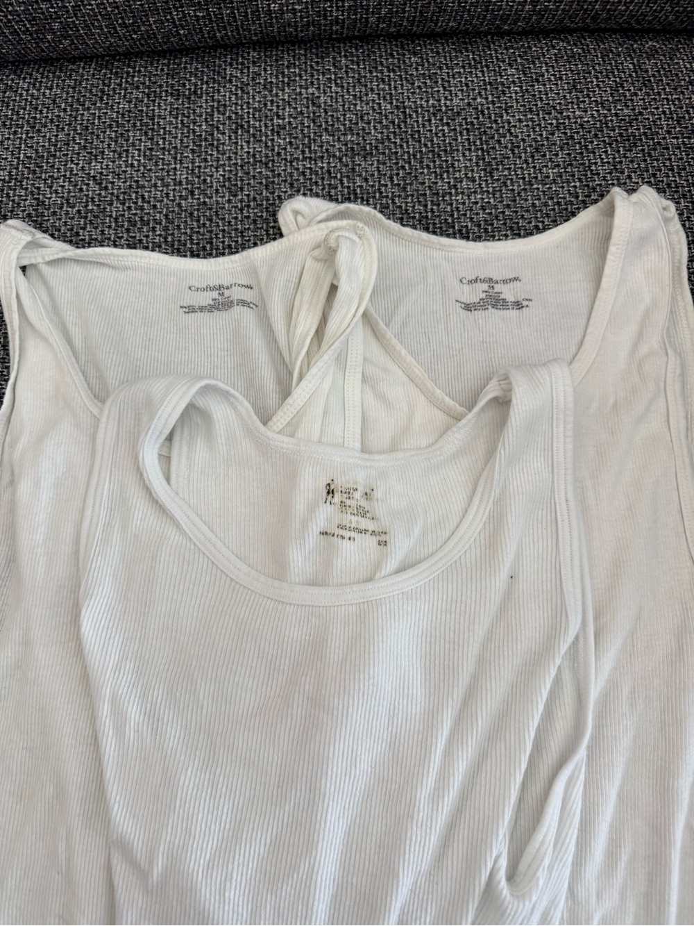 croft & barrow White Ribbed Men’s Tank Tops (3 Pack)